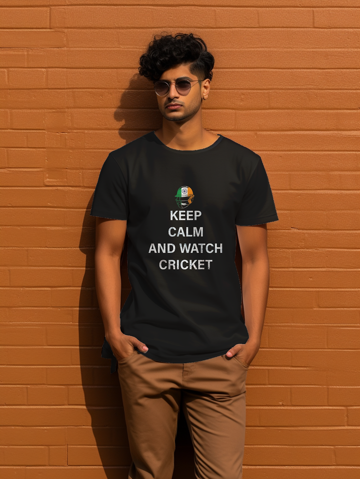 Men's Keep calm and watch cricket tee