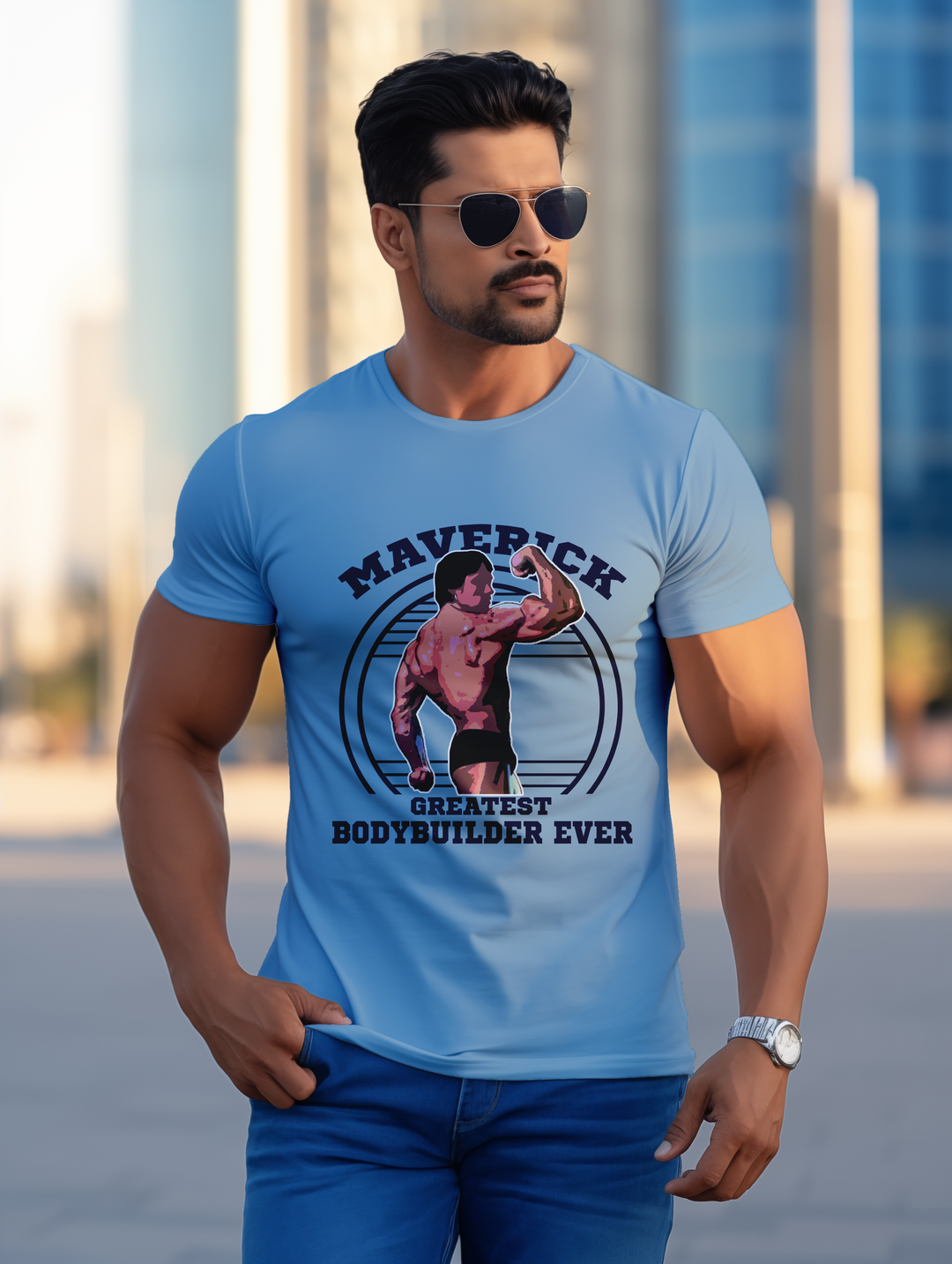 Mens Maverick Greatest Bodybuilder ever tee