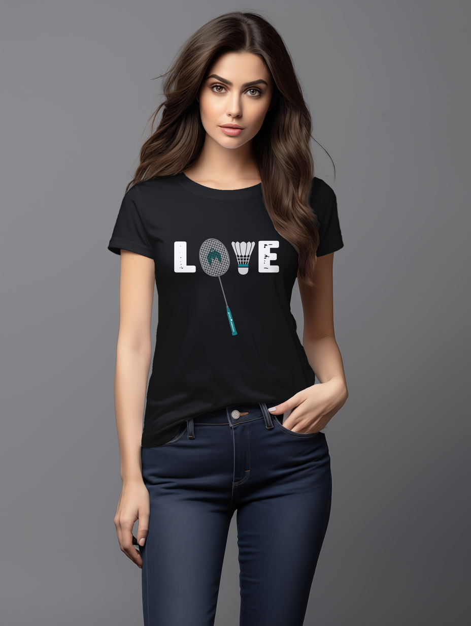 Women's Love Badminton tee