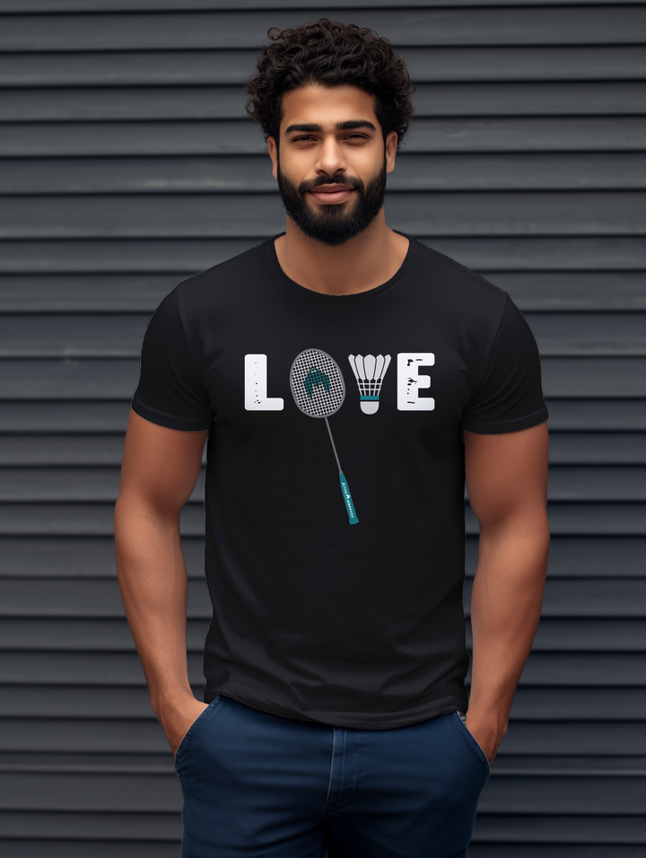 Men's Love Badminton tee