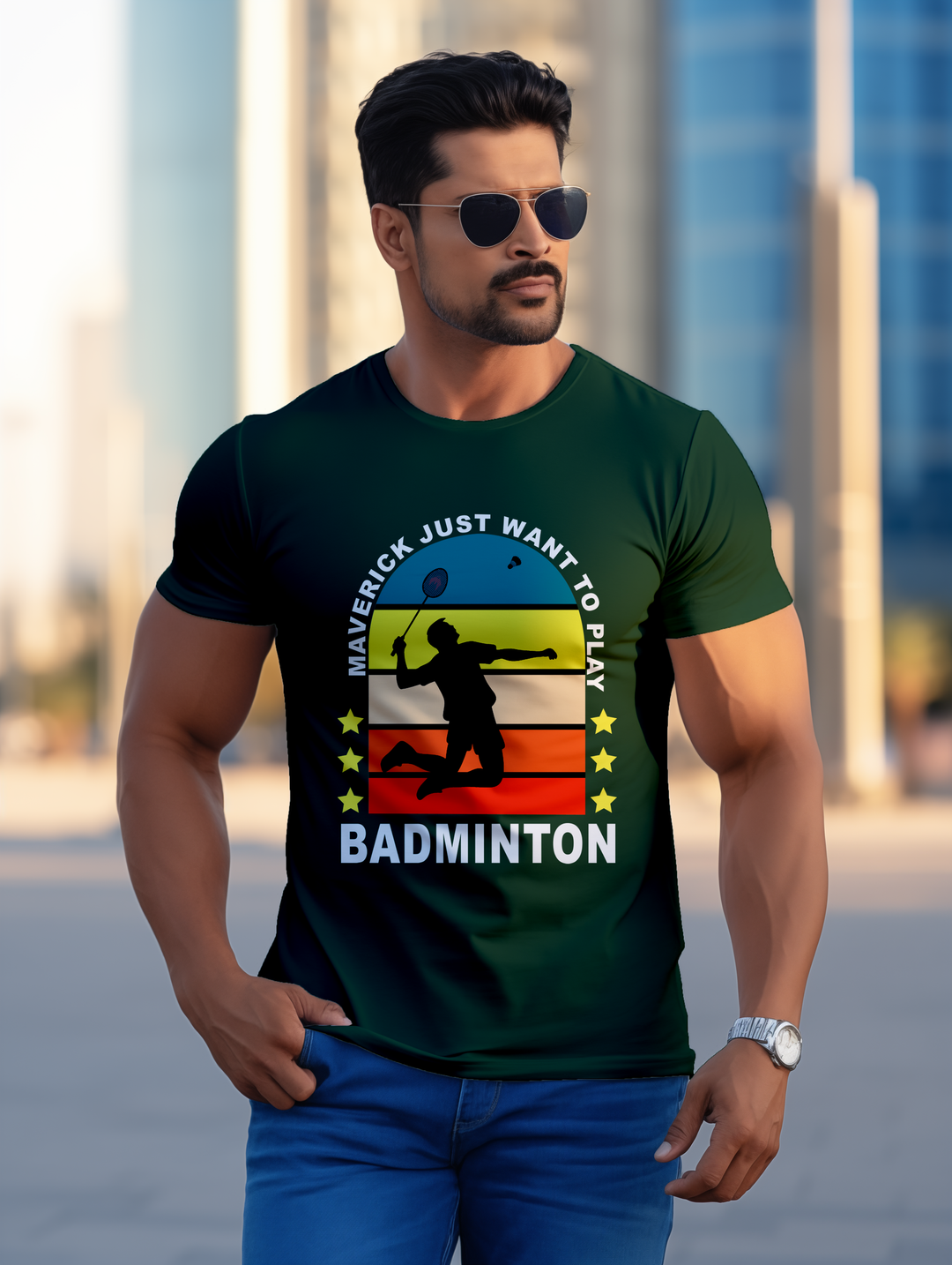 Men's Maverick Just Want to Play Badminton tee