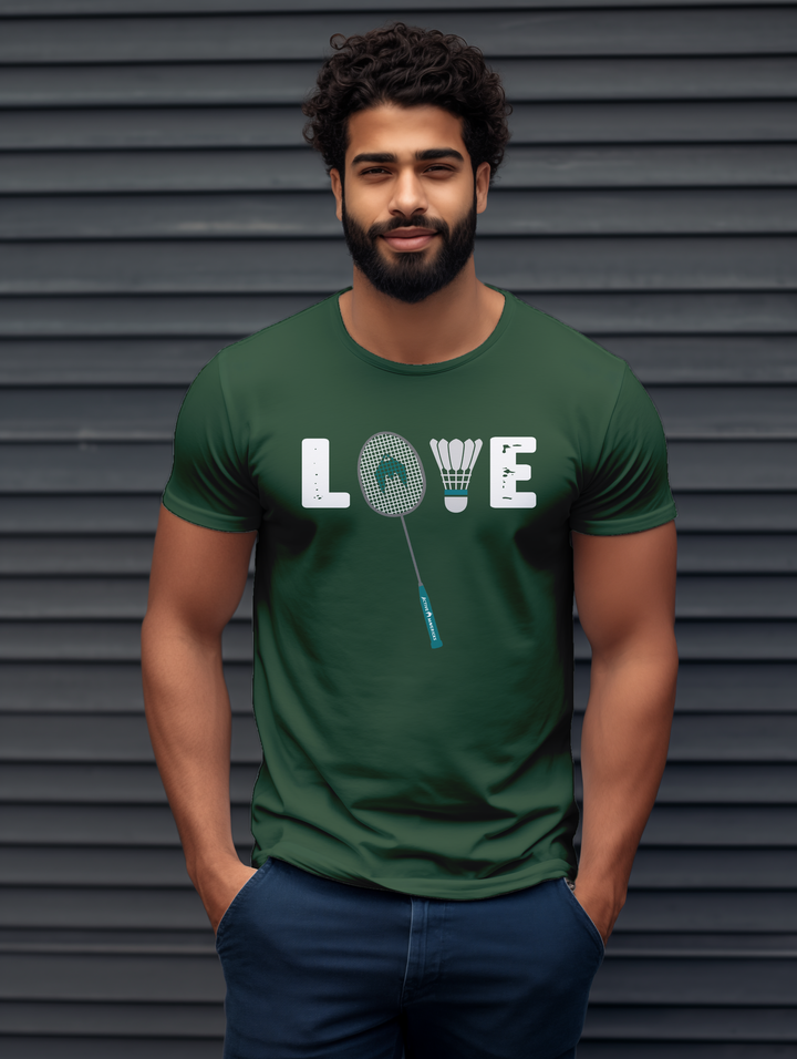 Men's Love Badminton tee