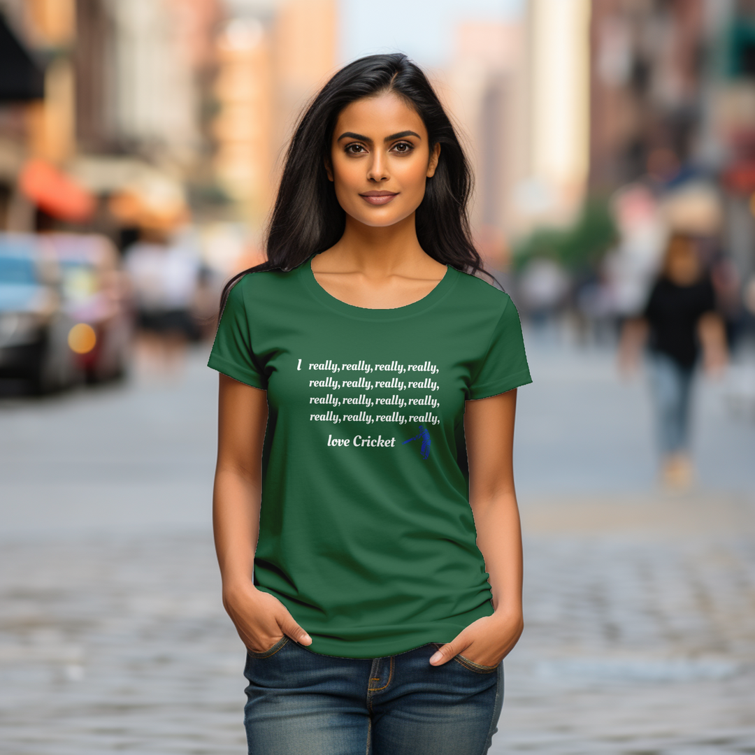 Women's I really love cricket tee