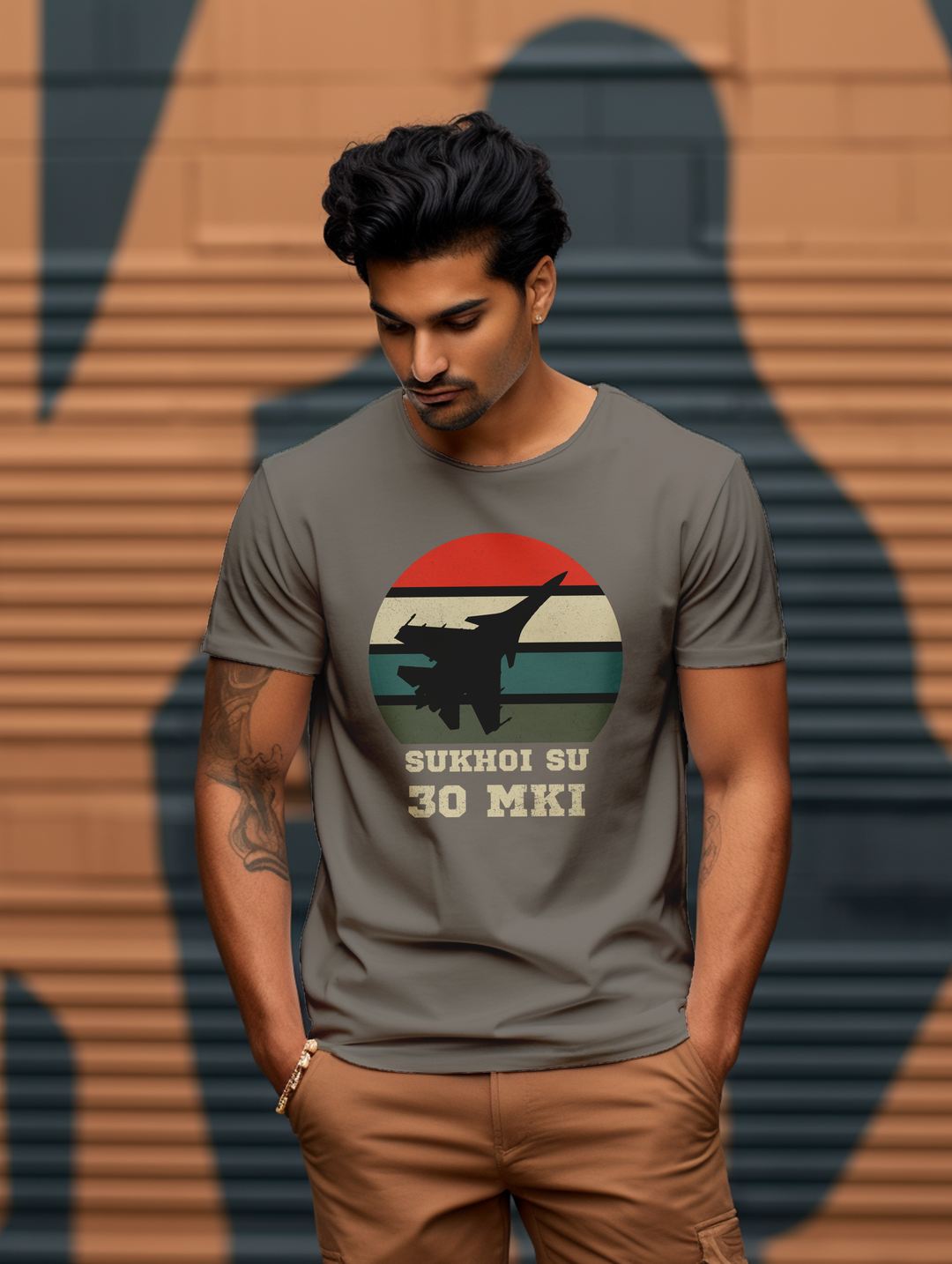 Mens Sukhoi Su 30 MKI fighter jet tee