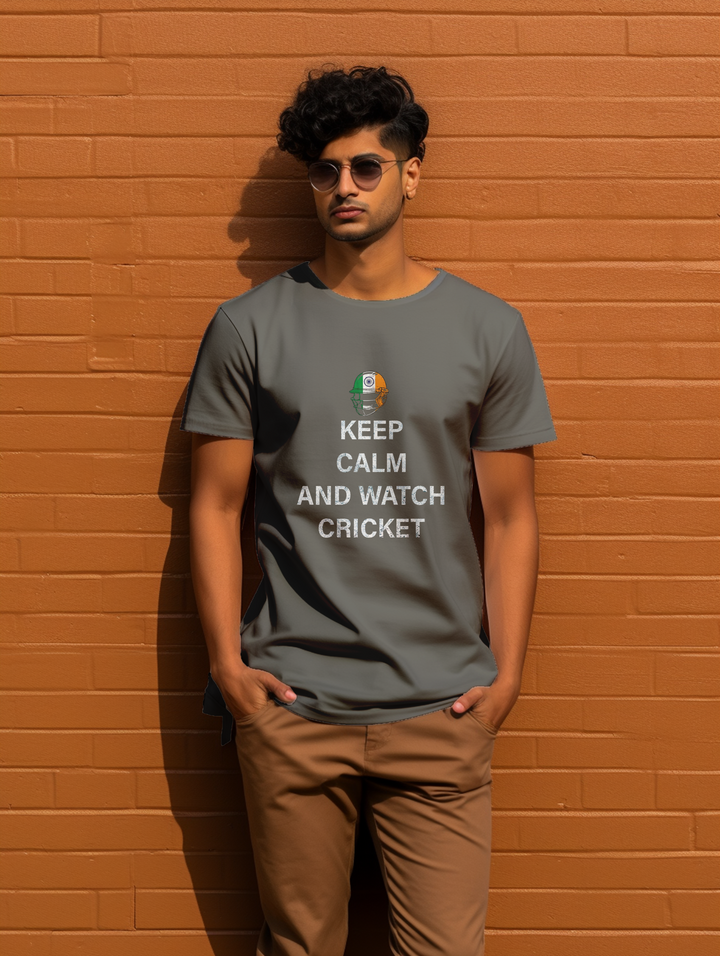 Men's Keep calm and watch cricket tee