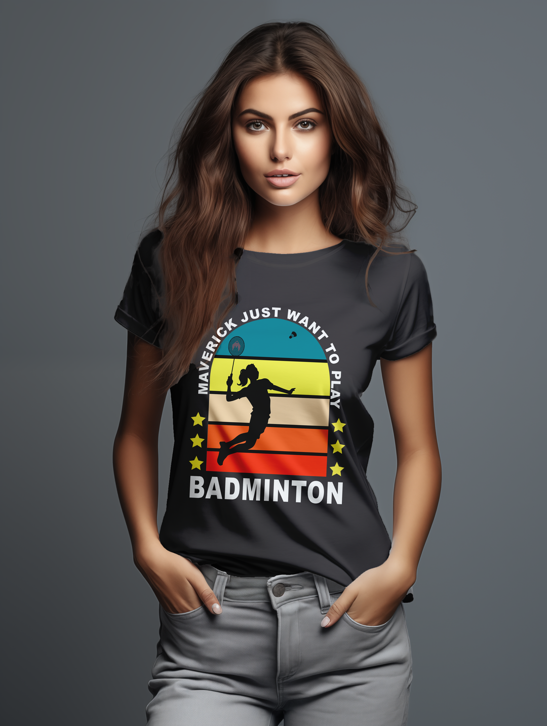 Women's Maverick Just Want to Play Badminton tee