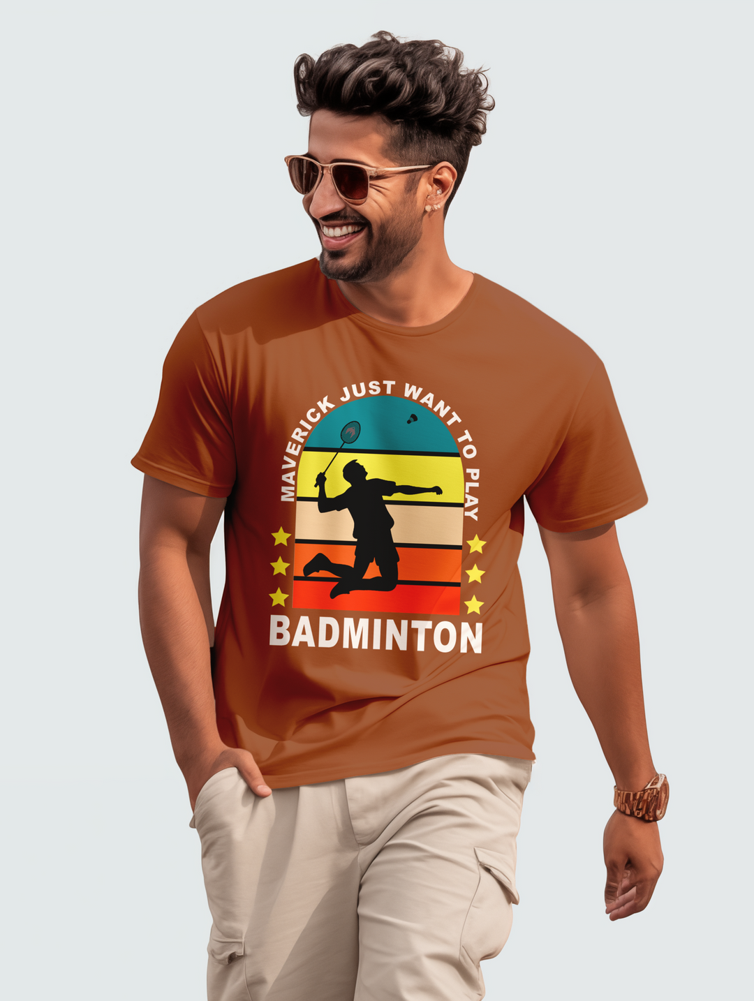 Men's Maverick Just Want to Play Badminton tee