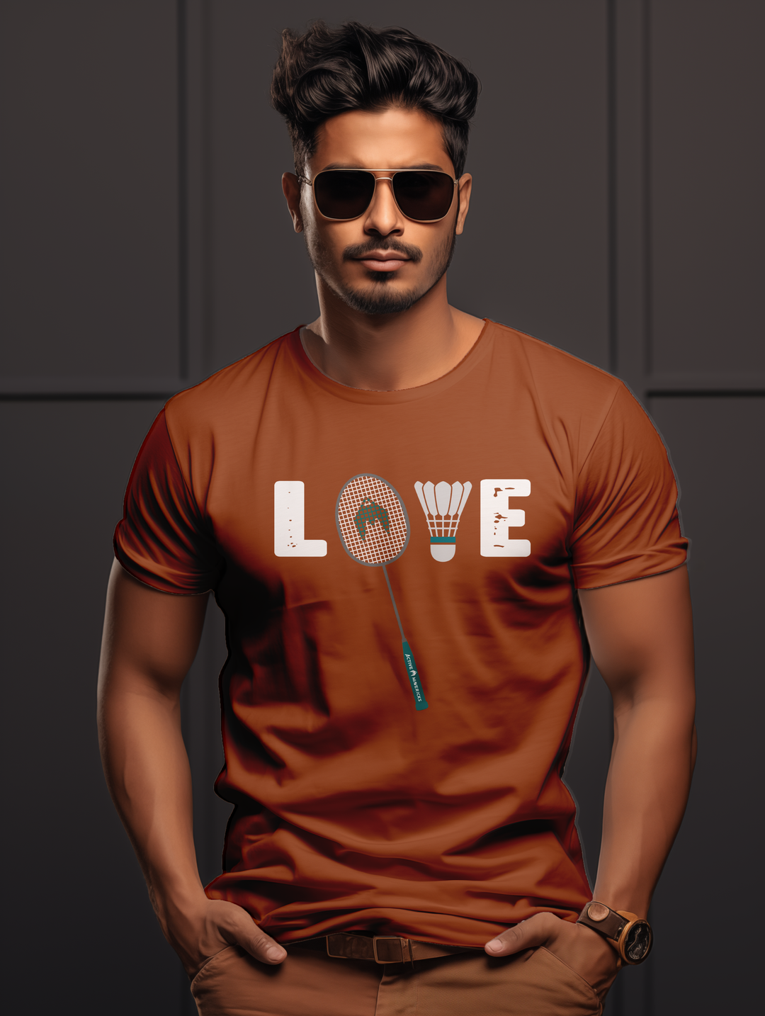 Men's Love Badminton tee