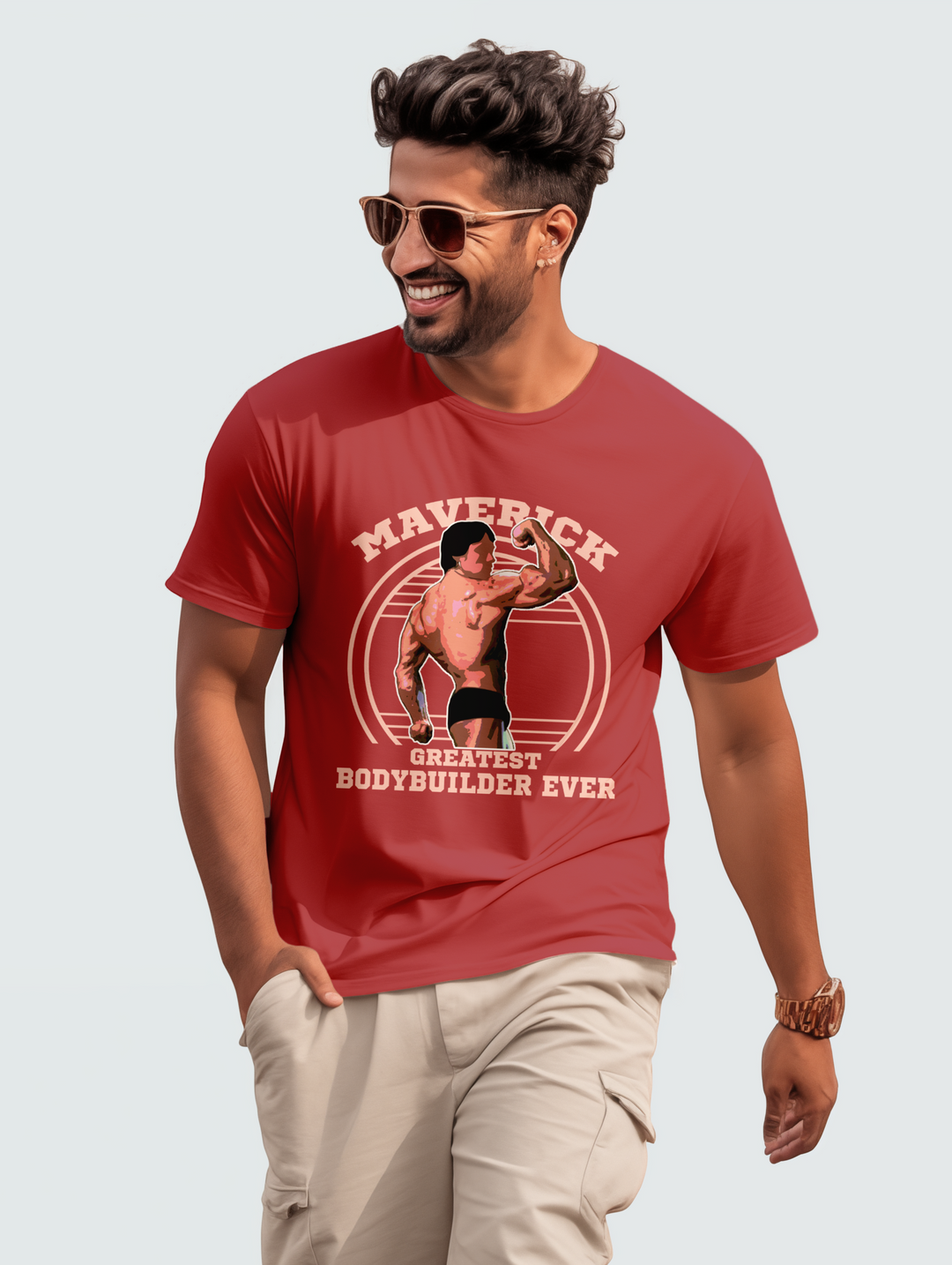 Mens Maverick Greatest Bodybuilder ever tee