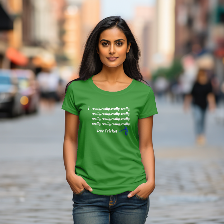 Women's I really love cricket tee