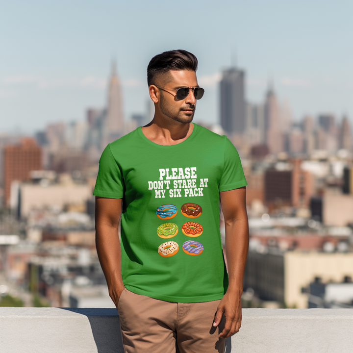 Men's Please Don't Stare at my Six Packs tee