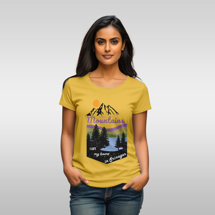 Women's  Left my heart in Srinagar tee