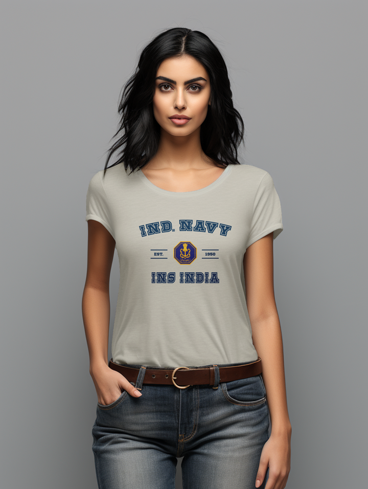 Women's Ind. Navy INS India tee