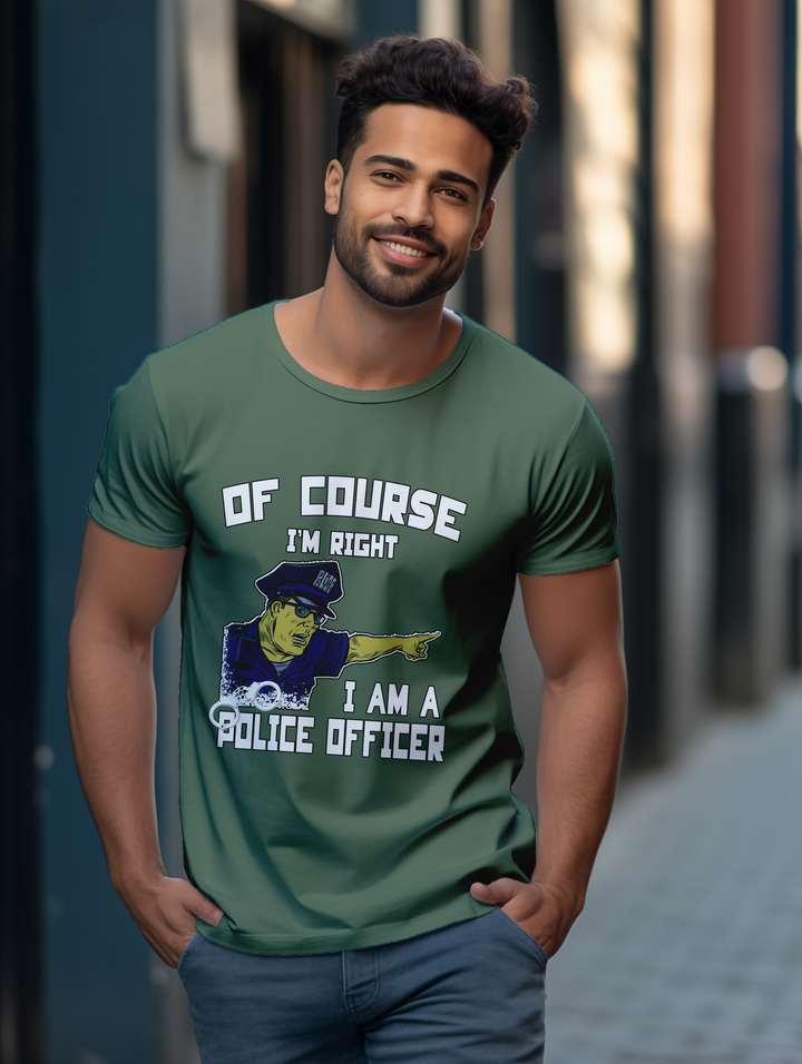 Mens Beige Ofcourse I am a Police Officer