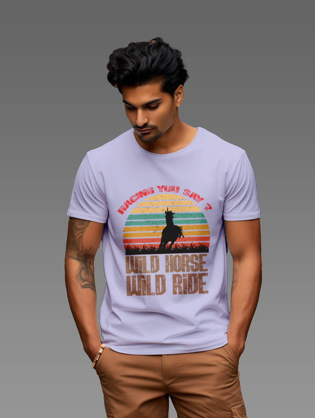 Men's Racing Wild Horse Ride Inspired Tee