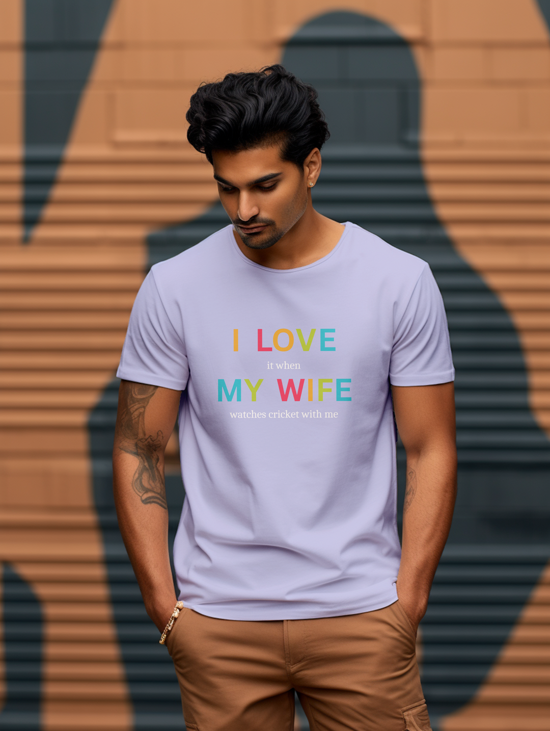 Men's black I love my wife tee