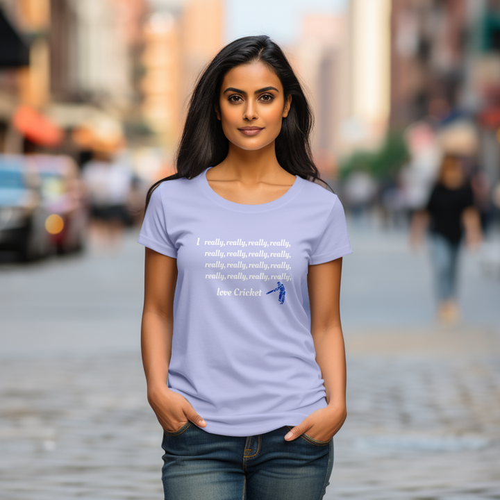 Women's I really love cricket tee