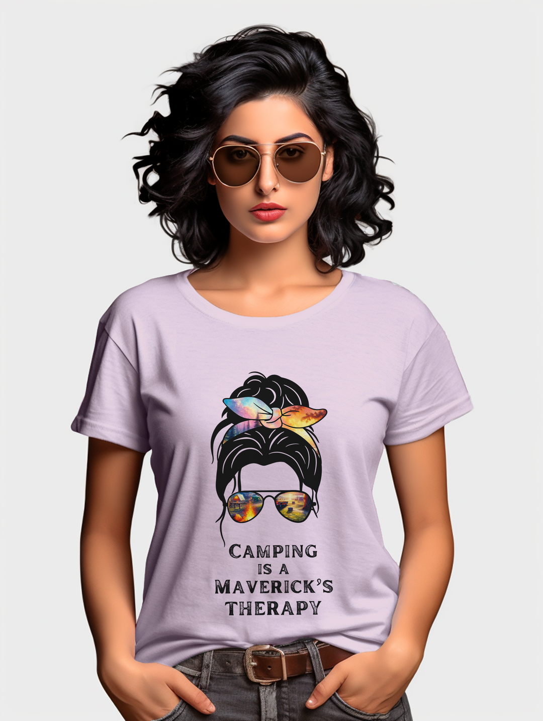 Women's Camping is a Maverick's Therapy tee