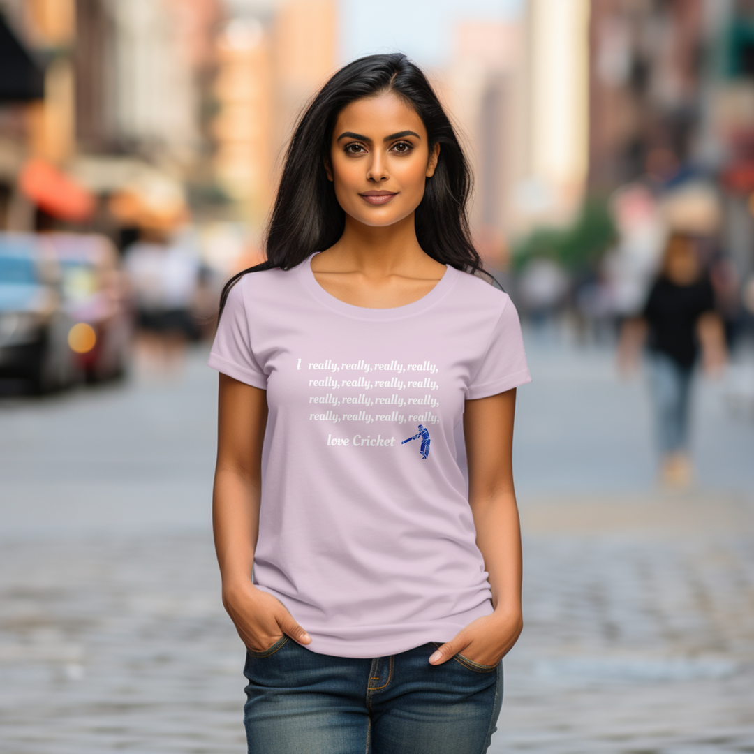 Women's I really love cricket tee