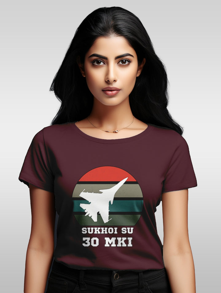 Womens Sukhoi Su 30 MKI fighter jet tee