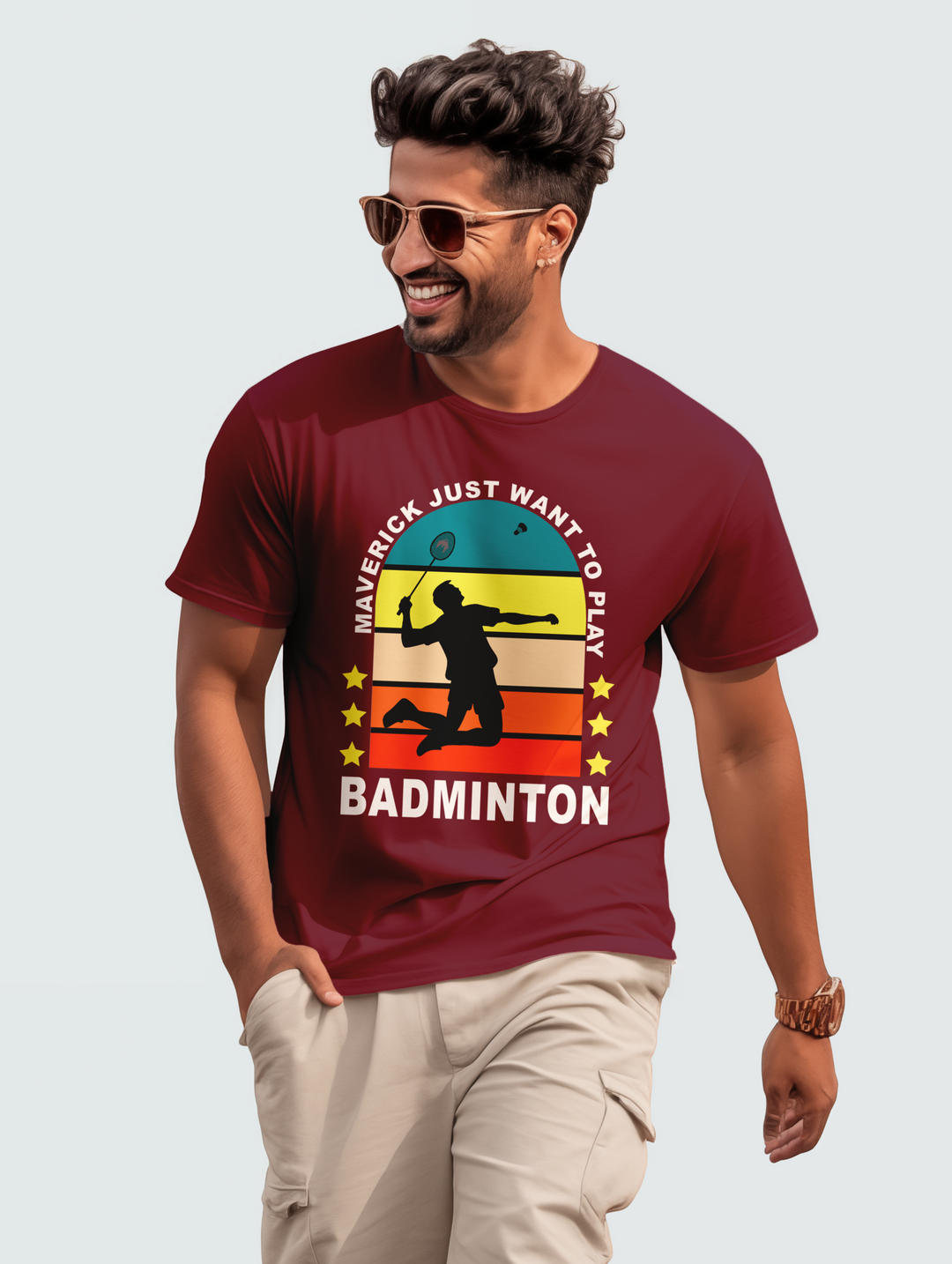 Men's Maverick Just Want to Play Badminton tee