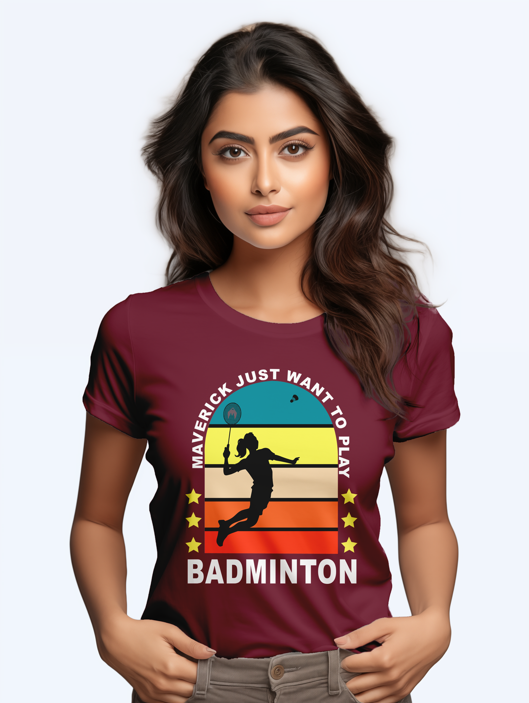 Women's Maverick Just Want to Play Badminton tee