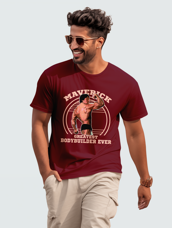 Mens Maverick Greatest Bodybuilder ever tee