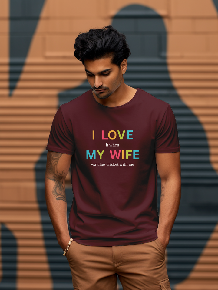 Men's black I love my wife tee