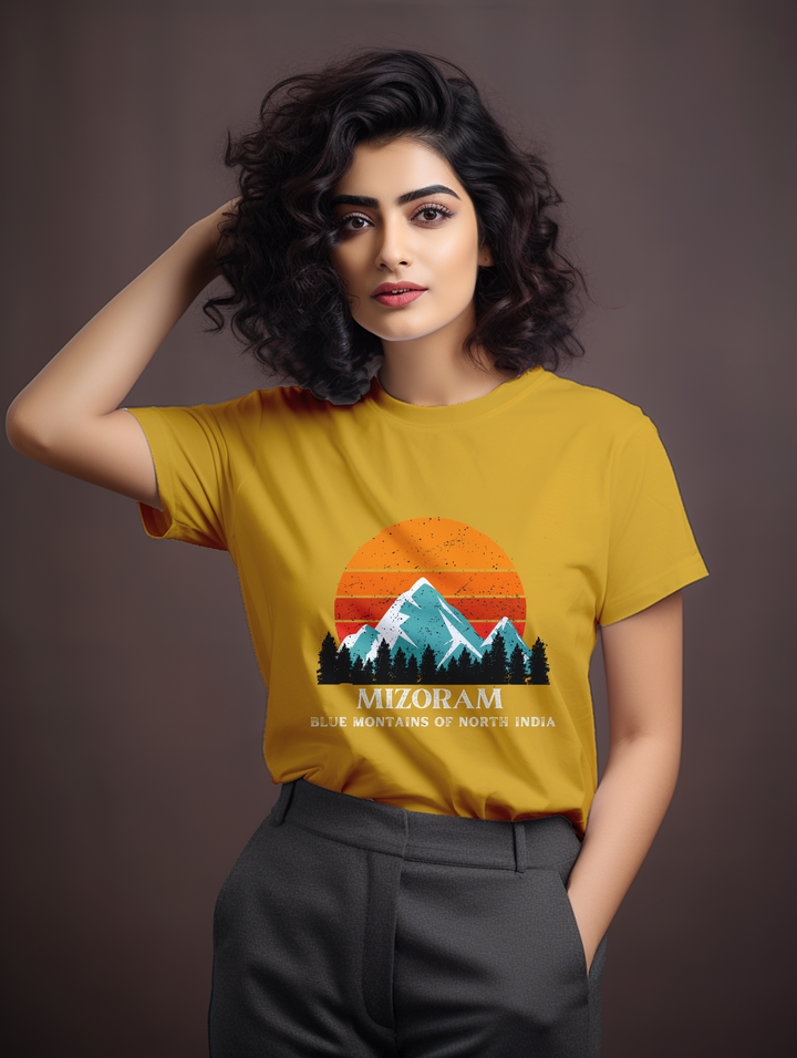 Women's black Mizoram Blue Mountains tee