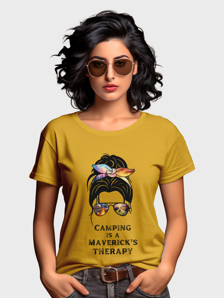Women's Camping is a Maverick's Therapy tee