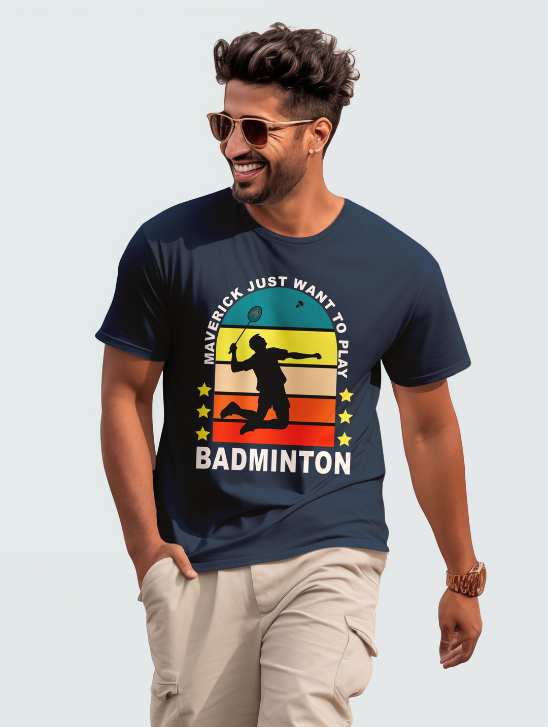 Men's Maverick Just Want to Play Badminton tee