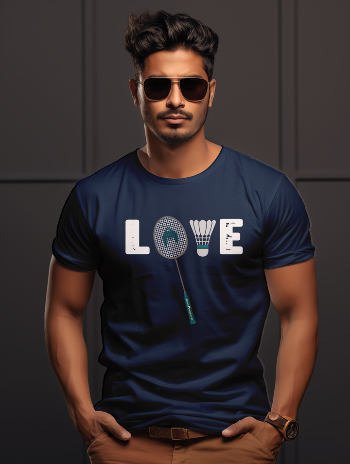 Men's Love Badminton tee