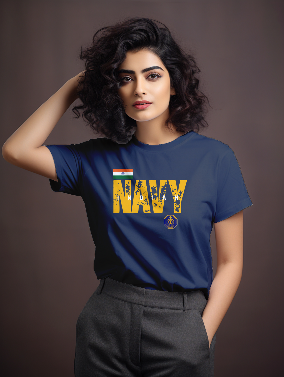 Women's Indian navy tee