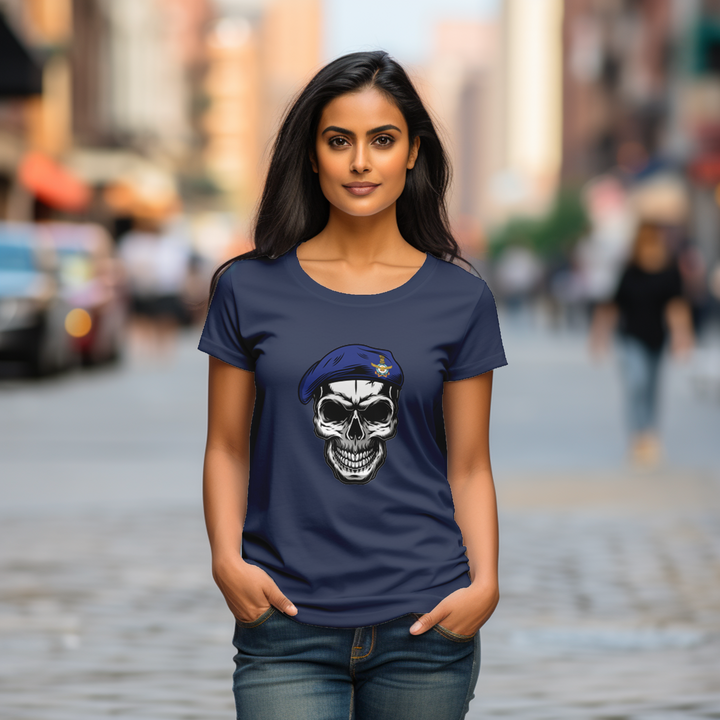 Women's beige Soldier Skull tee