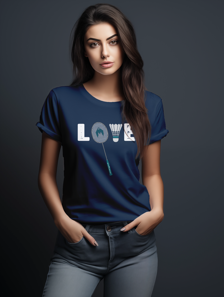 Women's Love Badminton tee