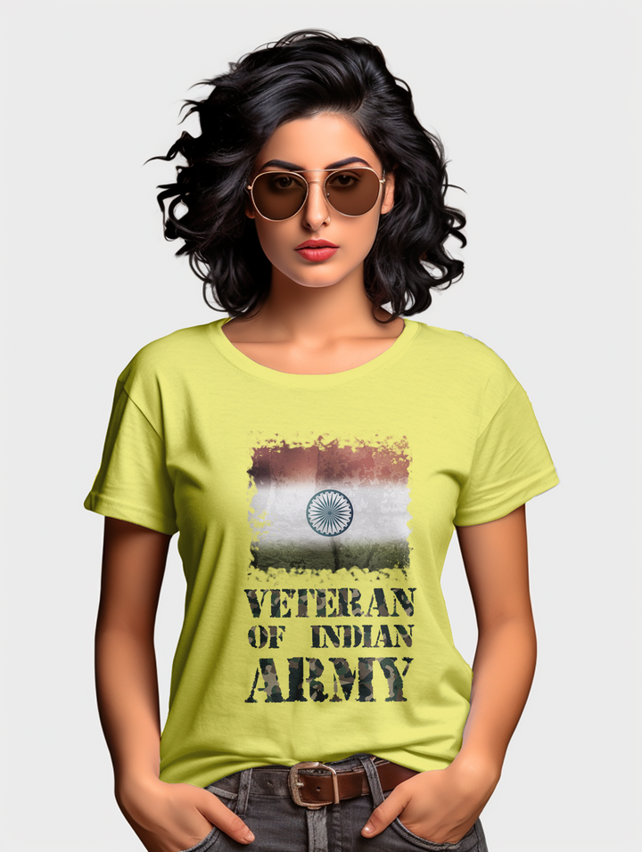 Women's Veteran of Indian Army tee