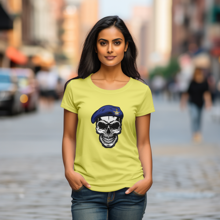 Women's beige Soldier Skull tee