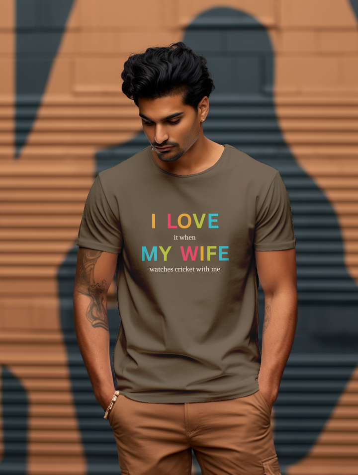 Men's black I love my wife tee