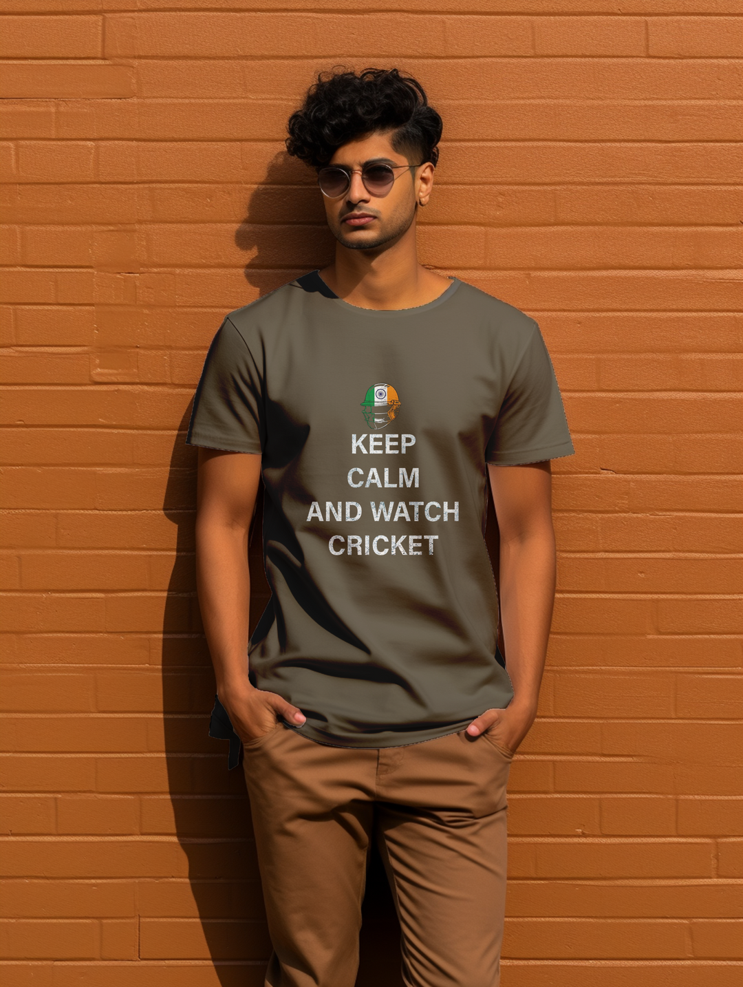 Men's Keep calm and watch cricket tee