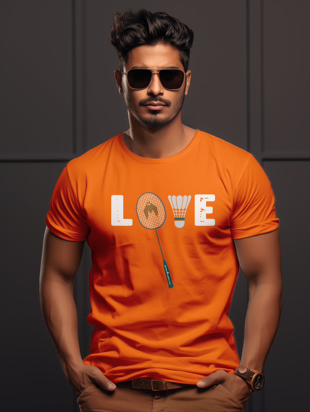 Men's Love Badminton tee