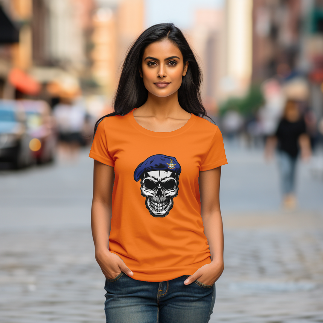 Women's beige Soldier Skull tee