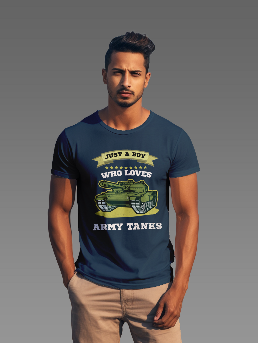 Men's Just a boy who loves Army Tanks tee