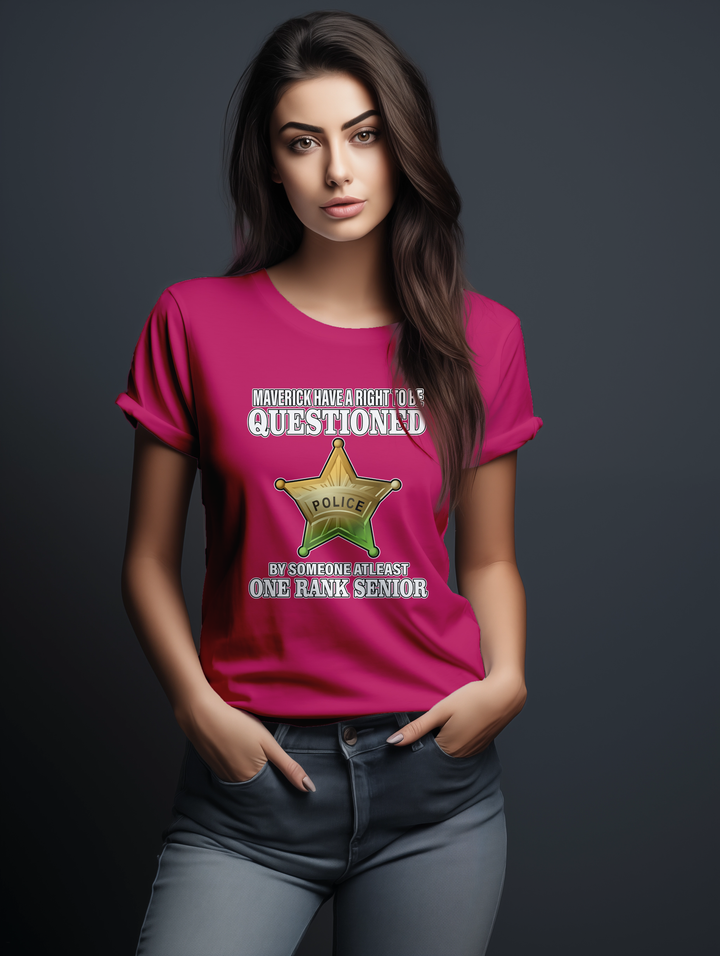 Womens Pink One Rank Officer tee