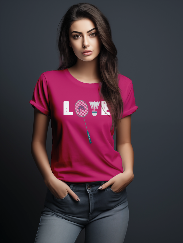 Women's Love Badminton tee