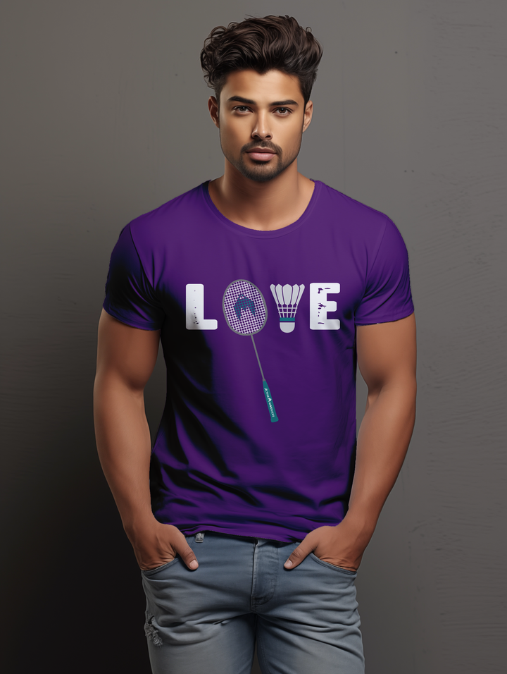 Men's Love Badminton tee