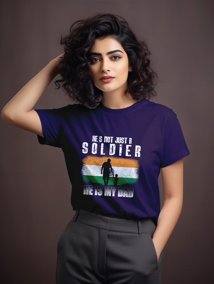 Women's  He's not just a soldier he is my dad tee