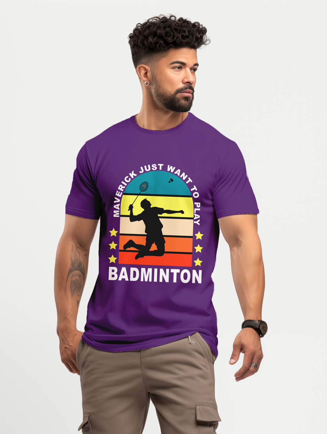 Men's Maverick Just Want to Play Badminton tee