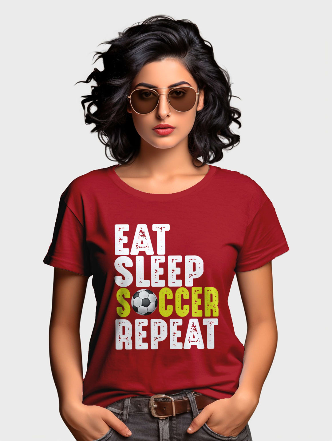 Women's Eat Sleep Soccer Repeat