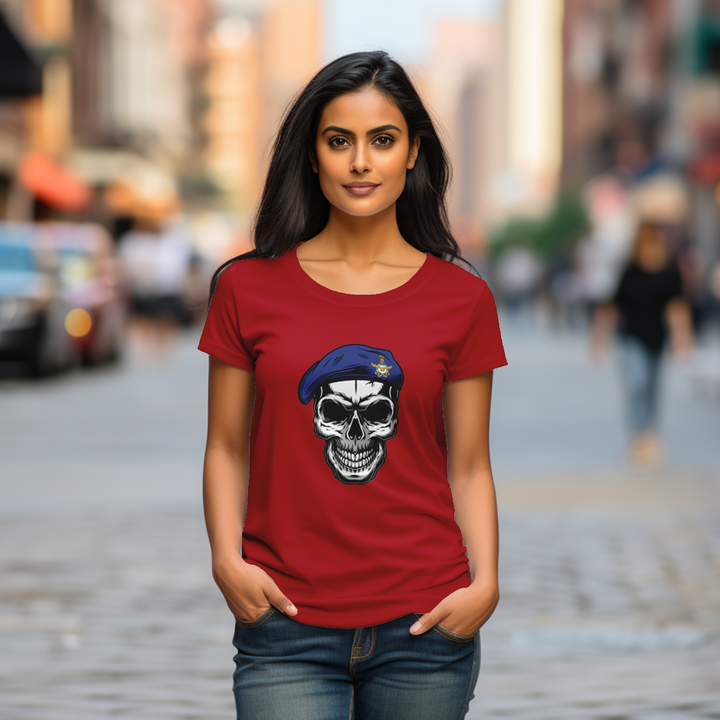 Women's beige Soldier Skull tee