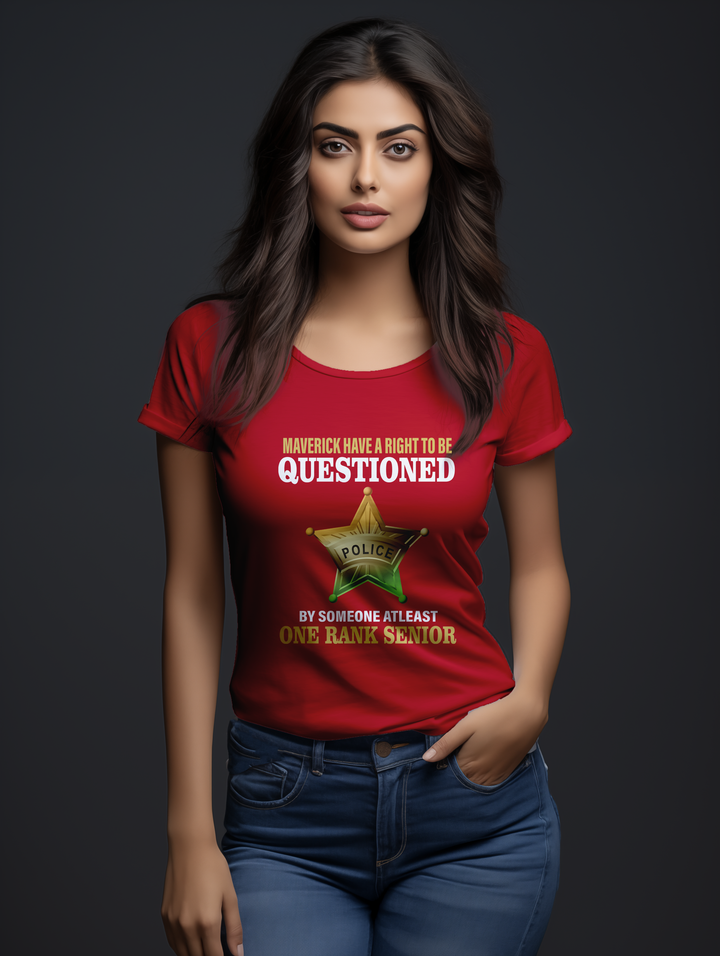 Womens Red One Rank Officer tee
